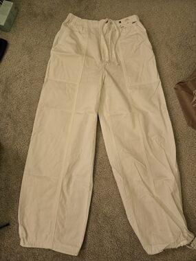GU White Drawstring Pants